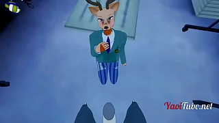 Beastars Furry Yaoi - Louis x Legosi caterpillar off and suck YIFF Legosi cums in his frowardness - Yaoi Hentai 3D